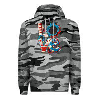 Slate Camo Love 4th of July Premium Hoodie - CowGirlArtShop