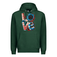 Sports Green Love 4th of July Premium Hoodie - CowGirlArtShop