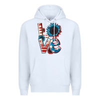 White Love 4th of July Premium Hoodie - CowGirlArtShop