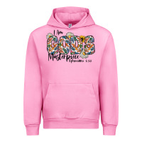 Fuchsia Pink I Am Gods Master Piece Ephesians Urban Hoodie - CowhideDigitalArt