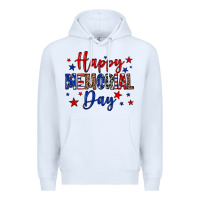White Happy memorial day Premium Hoodie - Neo Western