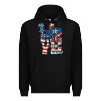 Black Love Texas  4th of july Premium Hoodie - CowGirlArtShop