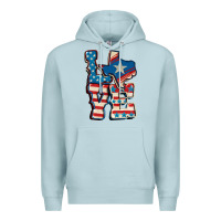Blue Mist Love Texas  4th of july Premium Hoodie - CowGirlArtShop