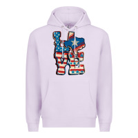 Lilac Love Texas  4th of july Premium Hoodie - CowGirlArtShop