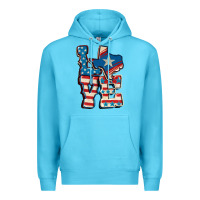 Ocean Blue Love Texas  4th of july Premium Hoodie - CowGirlArtShop
