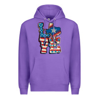 Purple Love Texas  4th of july Premium Hoodie - CowGirlArtShop