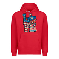 Red Love Texas  4th of july Premium Hoodie - CowGirlArtShop