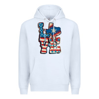 White Love Texas  4th of july Premium Hoodie - CowGirlArtShop