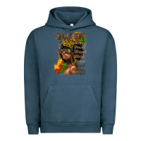 Pigment Midnight Navy afro queen juneteenth Urban Hoodie - HRA Design Shop