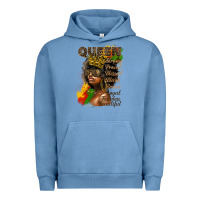 Pigment Pebble Blue afro queen juneteenth Urban Hoodie - HRA Design Shop