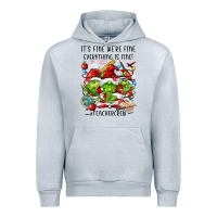 Heather Grey it's fine we're fine everythıng is fine! Urban Hoodie - FaDigitalArtStudio