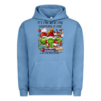 Pigment Pebble Blue it's fine we're fine everythıng is fine! Urban Hoodie - FaDigitalArtStudio