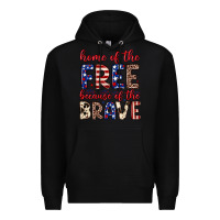 Black Home of the free because of the brave Premium Hoodie - Neo Western