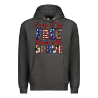 Charcoal Heather Home of the free because of the brave Premium Hoodie - Neo Western