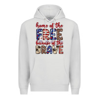 Dove Grey Home of the free because of the brave Premium Hoodie - Neo Western
