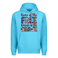 Ocean Blue Home of the free because of the brave Premium Hoodie - Neo Western