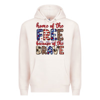 Pale Pink Home of the free because of the brave Premium Hoodie - Neo Western