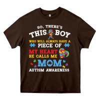 Chocolate Brown LIL Autism Mom Heavy Core Tee - CowhideDigitalArt