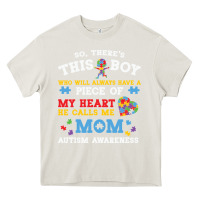Cream LIL Autism Mom Heavy Core Tee - CowhideDigitalArt