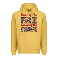 Antique Gold Home of the free because of the brave Premium Hoodie - Neo Western
