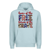 Blue Mist Home of the free because of the brave Premium Hoodie - Neo Western