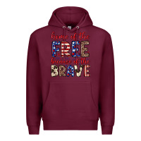 Burgundy Home of the free because of the brave Premium Hoodie - Neo Western
