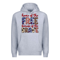 Heather Grey Home of the free because of the brave Premium Hoodie - Neo Western