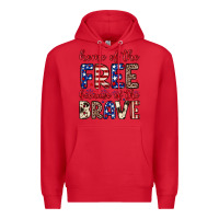 Red Home of the free because of the brave Premium Hoodie - Neo Western