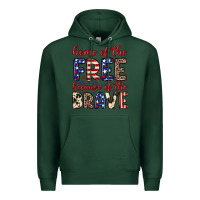 Sports Green Home of the free because of the brave Premium Hoodie - Neo Western