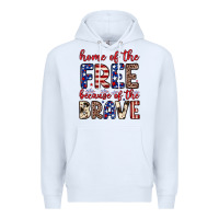 White Home of the free because of the brave Premium Hoodie - Neo Western