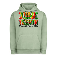 Pigment Oil Green juneteenth free ish since 1865 Urban Hoodie - HRA Design Shop
