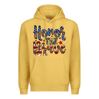 Antique Gold Honor the brave Premium Hoodie - Neo Western