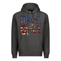 Charcoal Heather Honor the brave Premium Hoodie - Neo Western