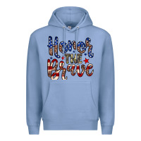 Colony Blue Honor the brave Premium Hoodie - Neo Western