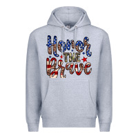 Heather Grey Honor the brave Premium Hoodie - Neo Western