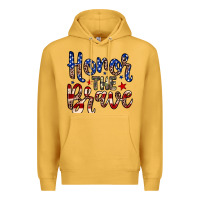 Mustard Honor the brave Premium Hoodie - Neo Western