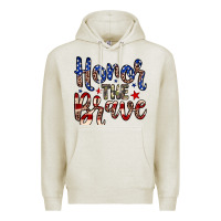 Oatmeal Heather Honor the brave Premium Hoodie - Neo Western