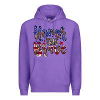 Purple Honor the brave Premium Hoodie - Neo Western