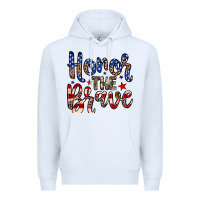 White Honor the brave Premium Hoodie - Neo Western