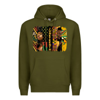 Army Green juneteenth brush stroke Premium Hoodie - HRA Design Shop