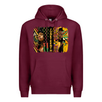 Burgundy juneteenth brush stroke Premium Hoodie - HRA Design Shop
