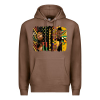 Chestnut juneteenth brush stroke Premium Hoodie - HRA Design Shop