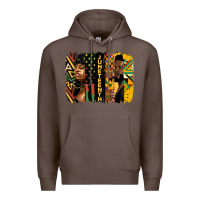 Coffee juneteenth brush stroke Premium Hoodie - HRA Design Shop
