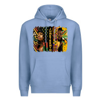 Colony Blue juneteenth brush stroke Premium Hoodie - HRA Design Shop