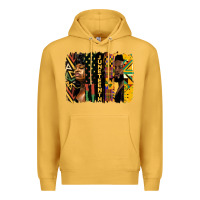 Mustard juneteenth brush stroke Premium Hoodie - HRA Design Shop