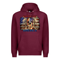 Burgundy Made in America 4th of july Premium Hoodie - CowGirlArtShop