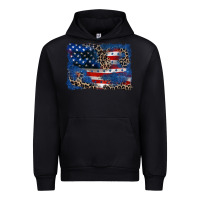 Black Leopard glitter American flag 4th of july Urban Hoodie - CowGirlArtShop