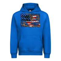 Cobalt Leopard glitter American flag 4th of july Urban Hoodie - CowGirlArtShop