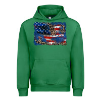 Emerald Leopard glitter American flag 4th of july Urban Hoodie - CowGirlArtShop