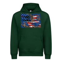 Forest Green Leopard glitter American flag 4th of july Urban Hoodie - CowGirlArtShop